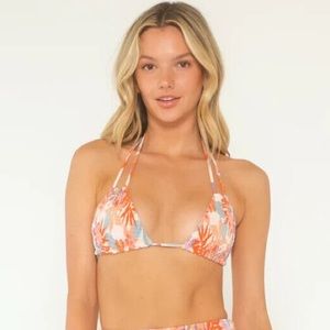 NWT Free People X Citrine Swim Triangle Bikini Top Floral Allie Size Small Z53